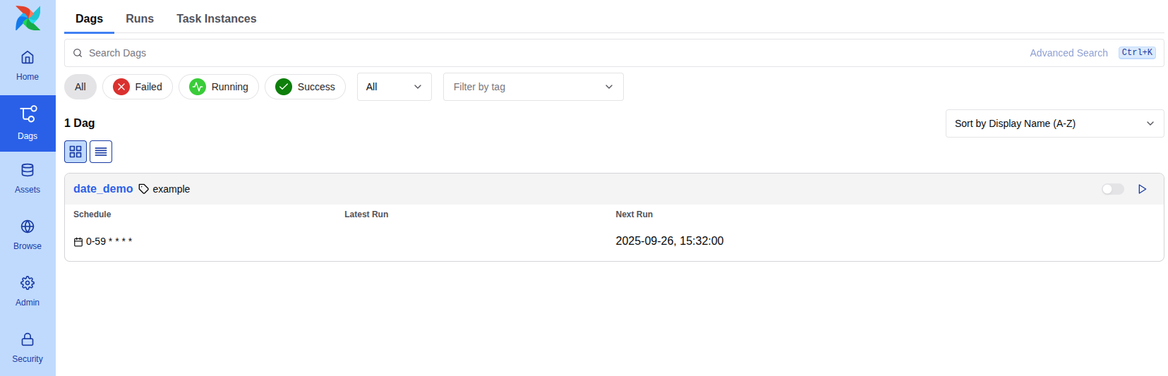 airflow welcome page